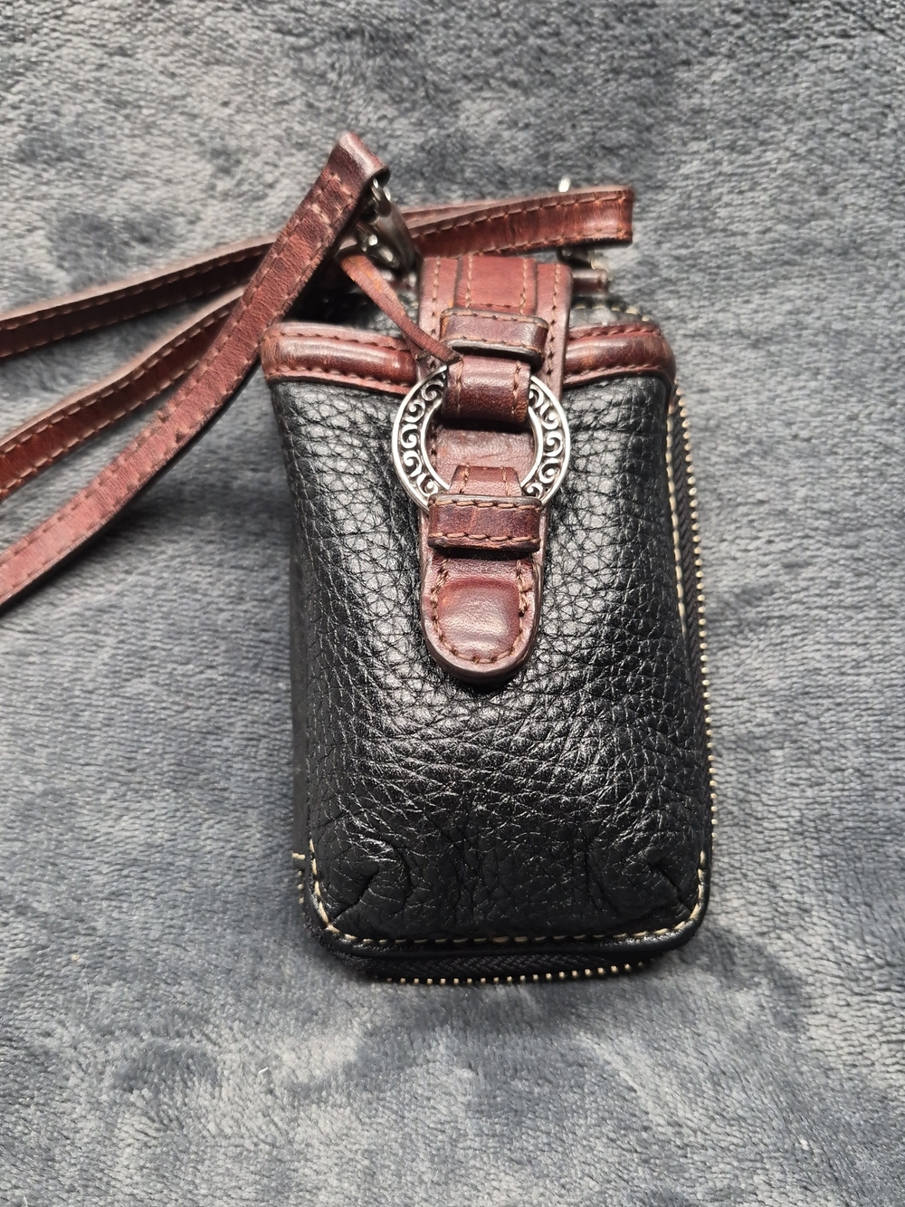 Vintage Brighton Phone Wallet Crossbody Mini Bag Brown Leather Flip Phone Wallet